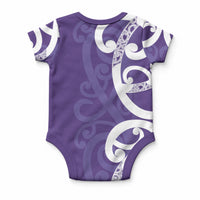 Violet Green Maori Baby Onesie Koru Kowhaiwhai