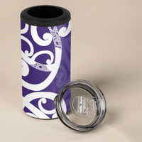 Violet Green Maori 4 in 1 Can Cooler Tumbler Koru Kowhaiwhai - Polynesian Pride
