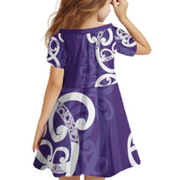 Violet Green Maori Family Matching Mermaid Dress and Hawaiian Shirt Koru Kowhaiwhai LT7 - Polynesian Pride