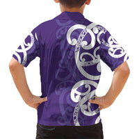 Violet Green Maori Family Matching Puletasi and Hawaiian Shirt Koru Kowhaiwhai LT7 - Polynesian Pride