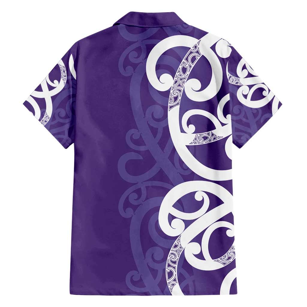 Violet Green Maori Family Matching Puletasi and Hawaiian Shirt Koru Kowhaiwhai LT7 - Polynesian Pride