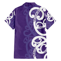 Violet Green Maori Family Matching Short Sleeve Bodycon Dress and Hawaiian Shirt Koru Kowhaiwhai LT7 - Polynesian Pride
