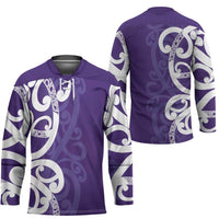 Violet Green Maori Hockey Jersey Koru Kowhaiwhai - Polynesian Pride