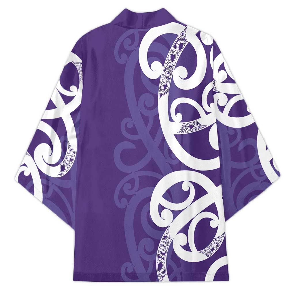 Violet Green Maori Kimono Koru Kowhaiwhai - Polynesian Pride