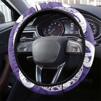Violet Green Maori Steering Wheel Cover Koru Kowhaiwhai - Polynesian Pride