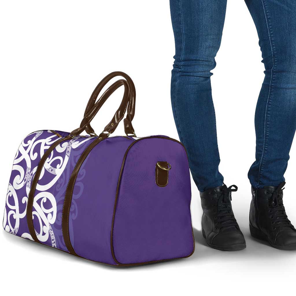Violet Green Maori Travel Bag Koru Kowhaiwhai - Polynesian Pride