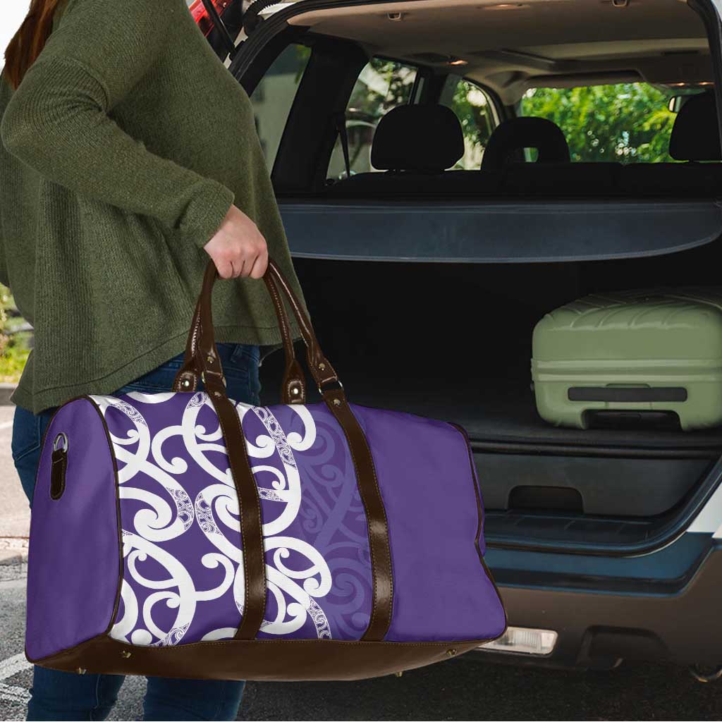 Violet Green Maori Travel Bag Koru Kowhaiwhai - Polynesian Pride