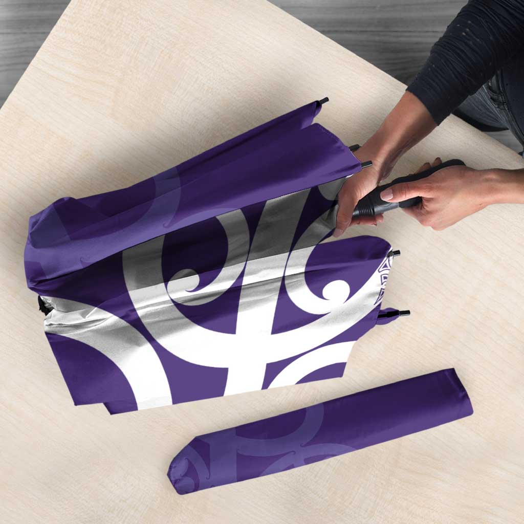 Violet Green Maori Umbrella Koru Kowhaiwhai - Polynesian Pride