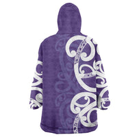 Violet Green Maori Wearable Blanket Hoodie Koru Kowhaiwhai - Polynesian Pride