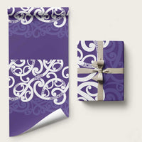 Violet Green Maori Wrapping Paper Koru Kowhaiwhai