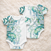 Paua Shell Maori Baby Onesie Koru Kowhaiwhai