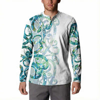 Paua Shell Maori Button Sweatshirt Koru Kowhaiwhai - Polynesian Pride