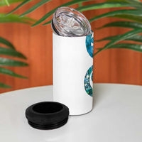 Paua Shell Maori 4 in 1 Can Cooler Tumbler Koru Kowhaiwhai LT7 - Polynesian Pride
