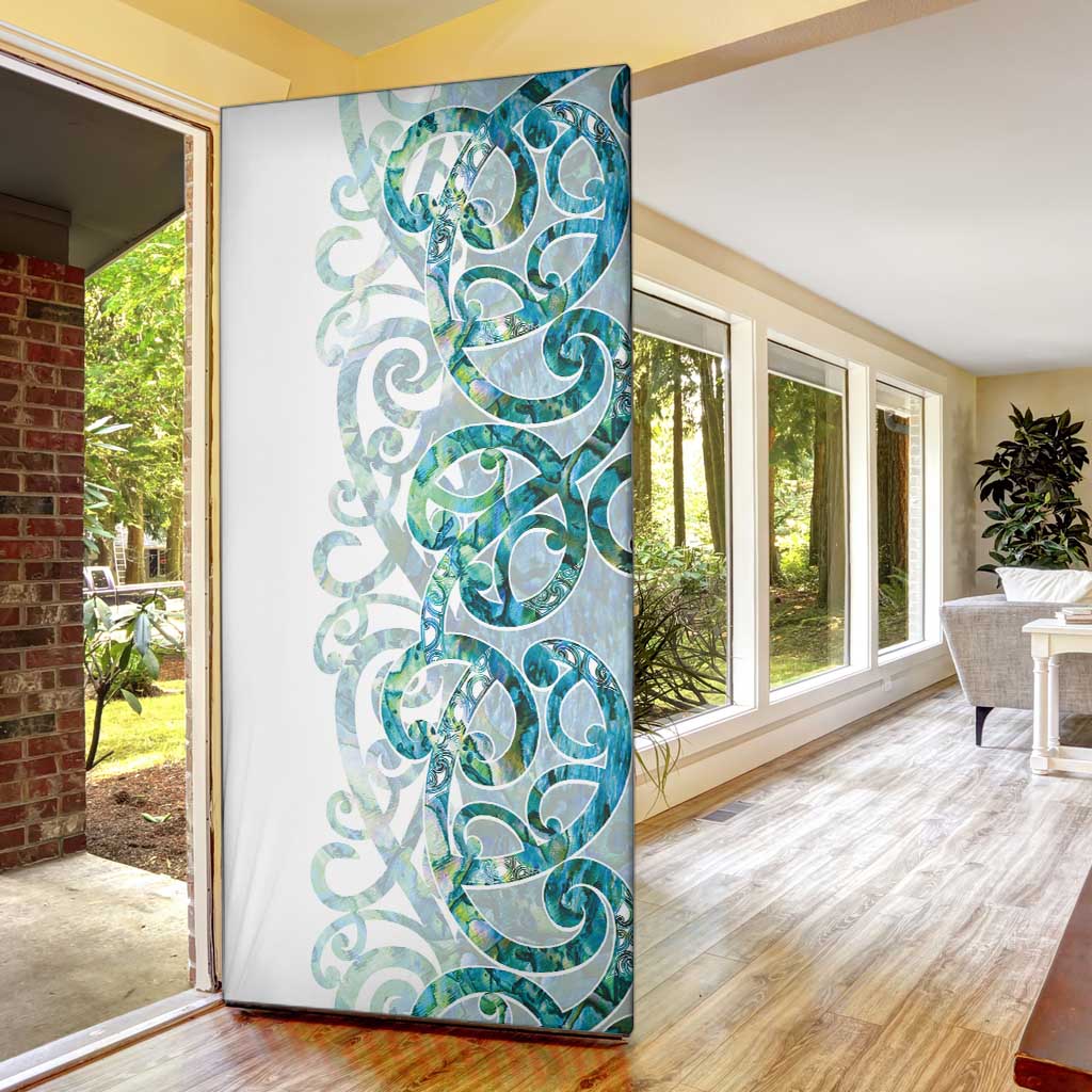 Paua Shell Maori Door Cover Koru Kowhaiwhai - Polynesian Pride