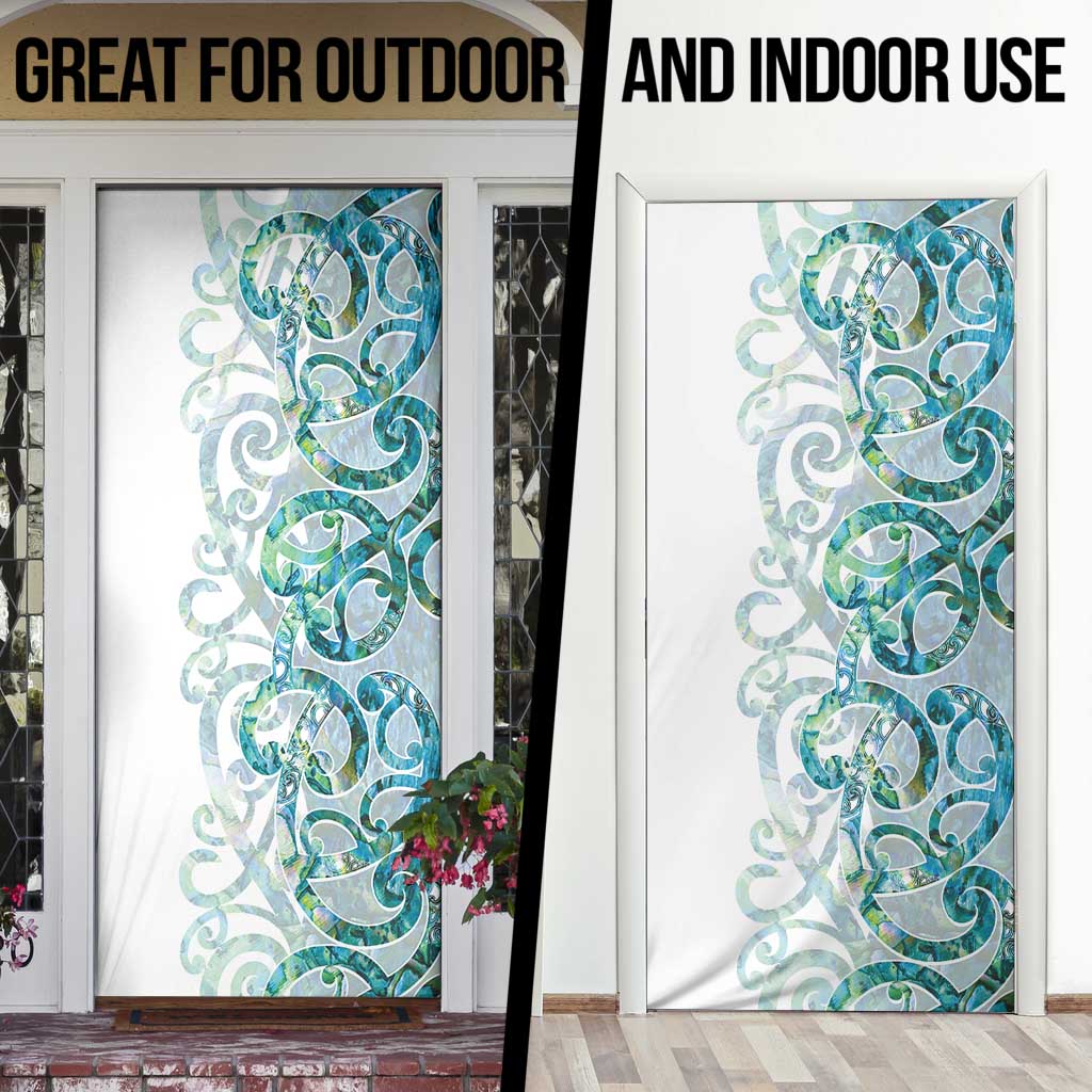Paua Shell Maori Door Cover Koru Kowhaiwhai - Polynesian Pride