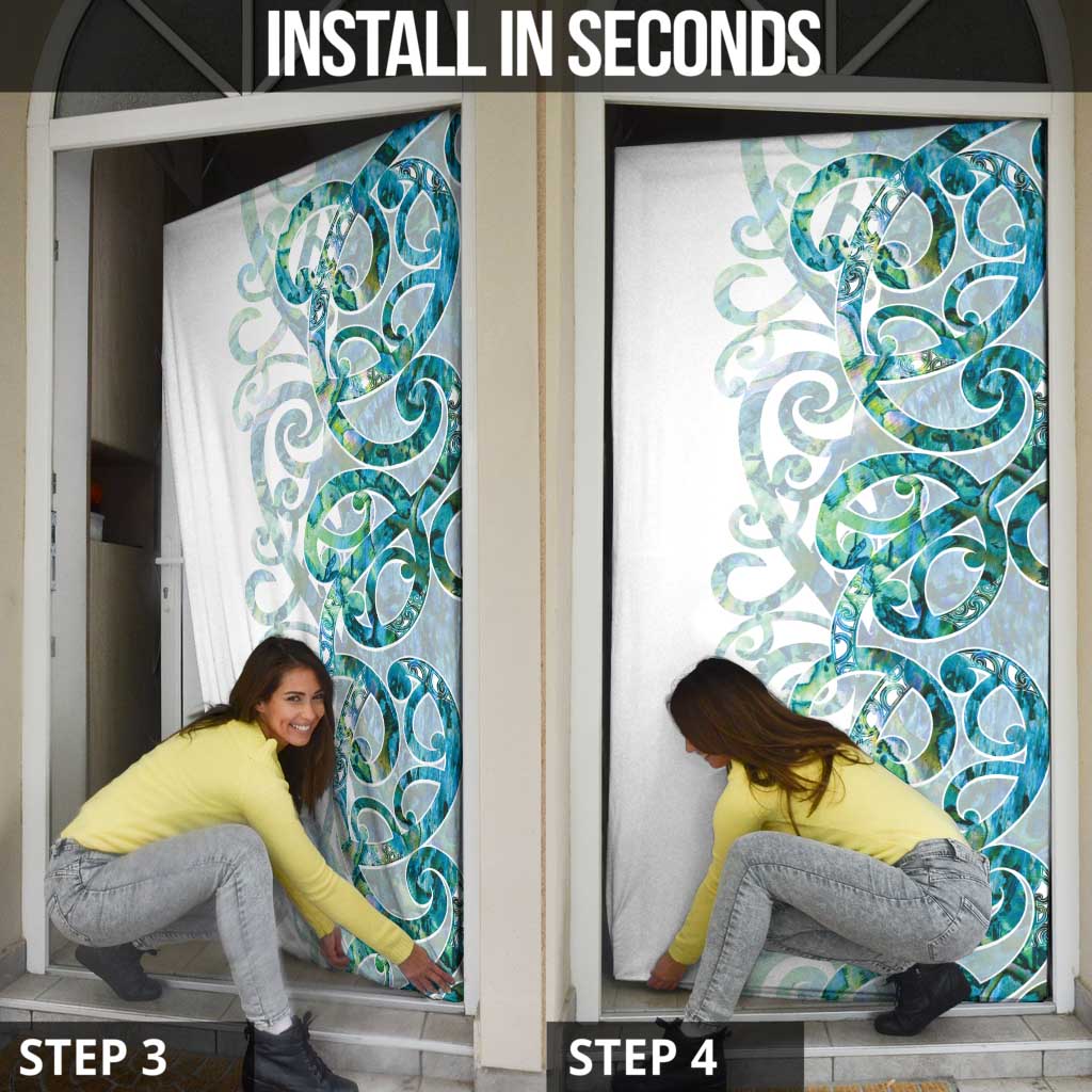 Paua Shell Maori Door Cover Koru Kowhaiwhai - Polynesian Pride