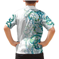 Paua Shell Maori Family Matching Mermaid Dress and Hawaiian Shirt Koru Kowhaiwhai LT7 - Polynesian Pride