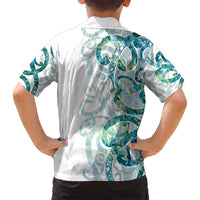 Paua Shell Maori Family Matching Summer Maxi Dress and Hawaiian Shirt Koru Kowhaiwhai LT7 - Polynesian Pride