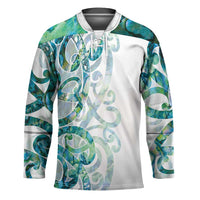 Paua Shell Maori Hockey Jersey Koru Kowhaiwhai LT7 Unisex White - Polynesian Pride