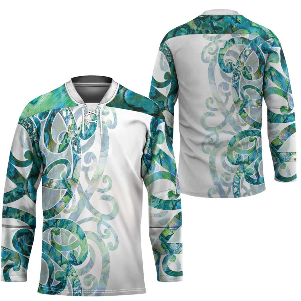 Paua Shell Maori Hockey Jersey Koru Kowhaiwhai LT7 - Polynesian Pride