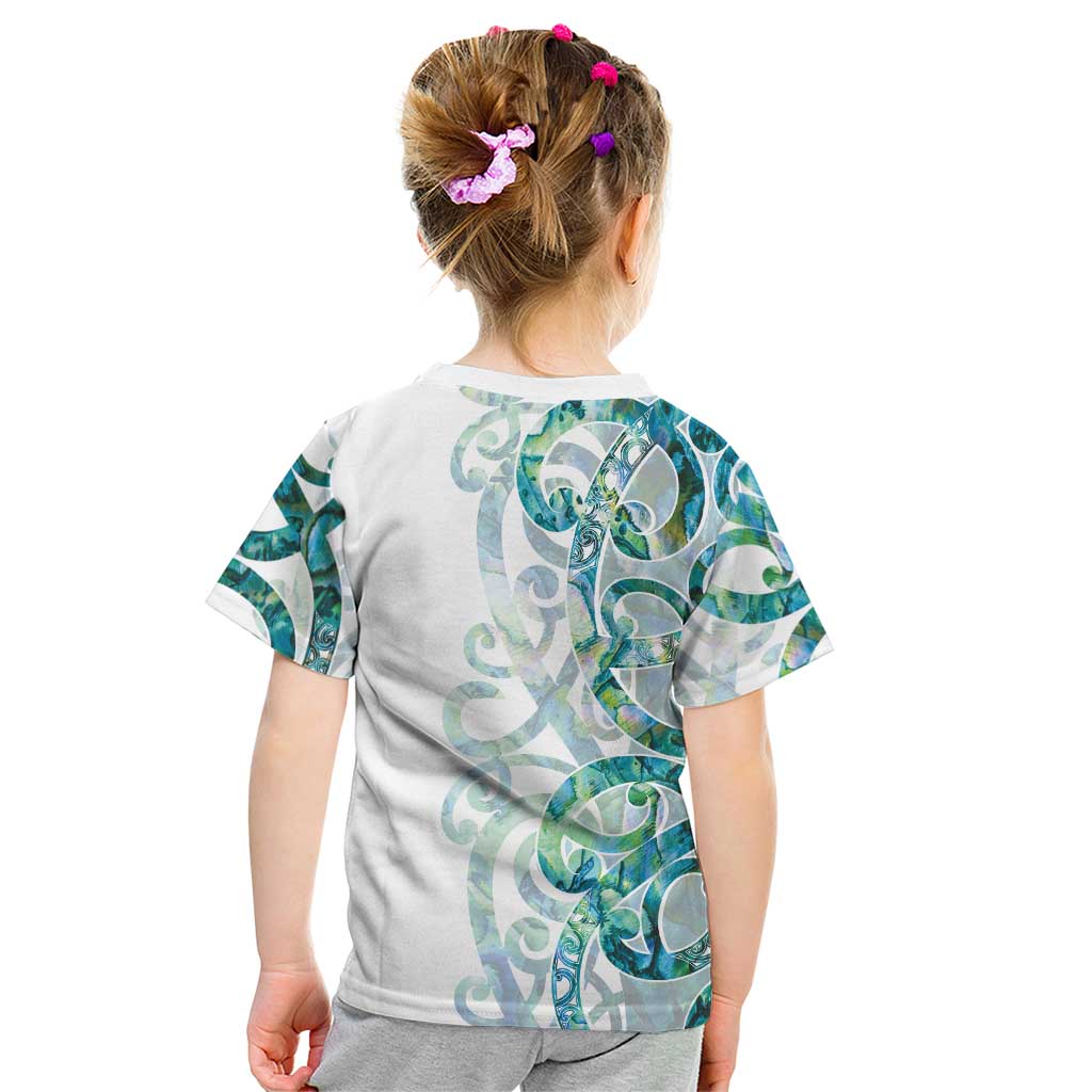 Paua Shell Maori Kid T Shirt Koru Kowhaiwhai - Polynesian Pride
