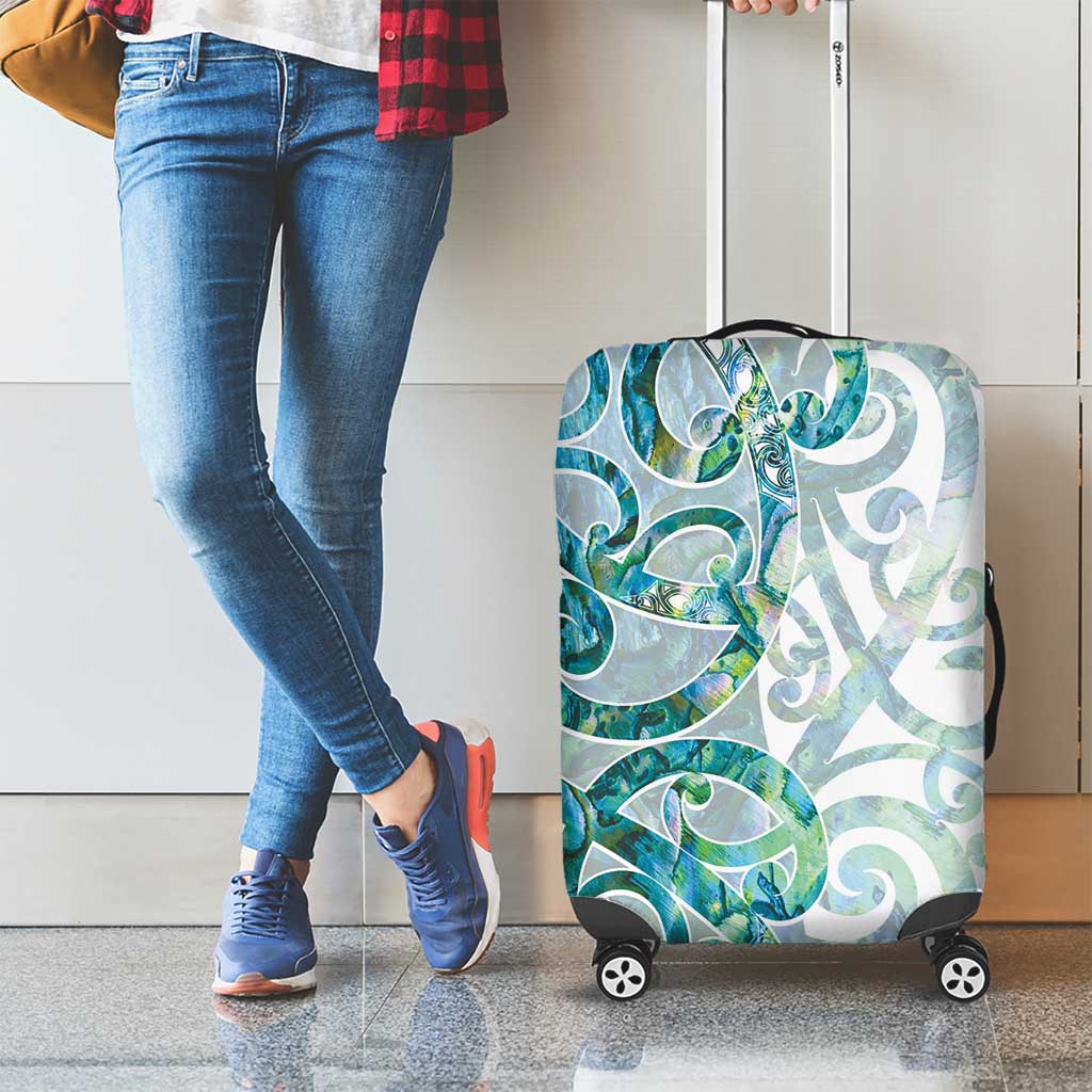 Paua Shell Maori Luggage Cover Koru Kowhaiwhai LT7 - Polynesian Pride