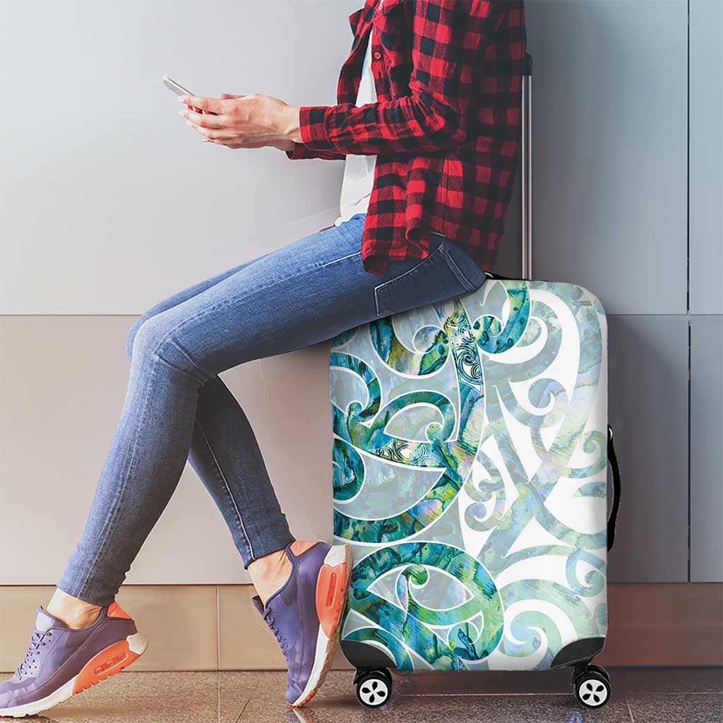 Paua Shell Maori Luggage Cover Koru Kowhaiwhai LT7 - Polynesian Pride