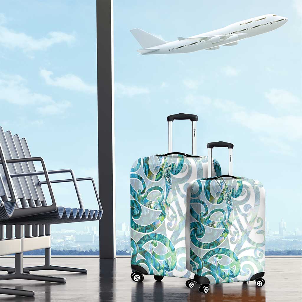 Paua Shell Maori Luggage Cover Koru Kowhaiwhai LT7 - Polynesian Pride