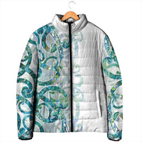 Paua Shell Maori Padded Jacket Koru Kowhaiwhai - Polynesian Pride