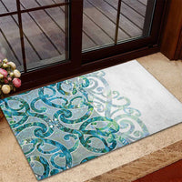 Paua Shell Maori Rubber Doormat Koru Kowhaiwhai - Polynesian Pride