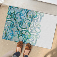 Paua Shell Maori Rubber Doormat Koru Kowhaiwhai - Polynesian Pride