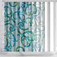 Paua Shell Maori Shower Curtain Koru Kowhaiwhai - Polynesian Pride