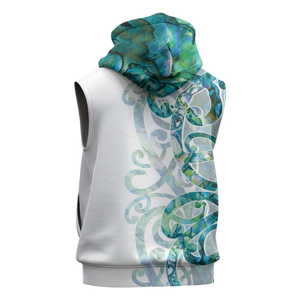 Paua Shell Maori Sleeveless Hoodie Koru Kowhaiwhai - Polynesian Pride
