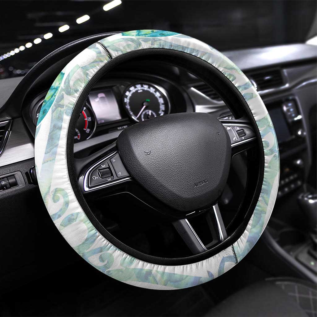 Paua Shell Maori Steering Wheel Cover Koru Kowhaiwhai - Polynesian Pride