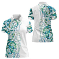 Paua Shell Maori Women Polo Shirt Koru Kowhaiwhai - Polynesian Pride