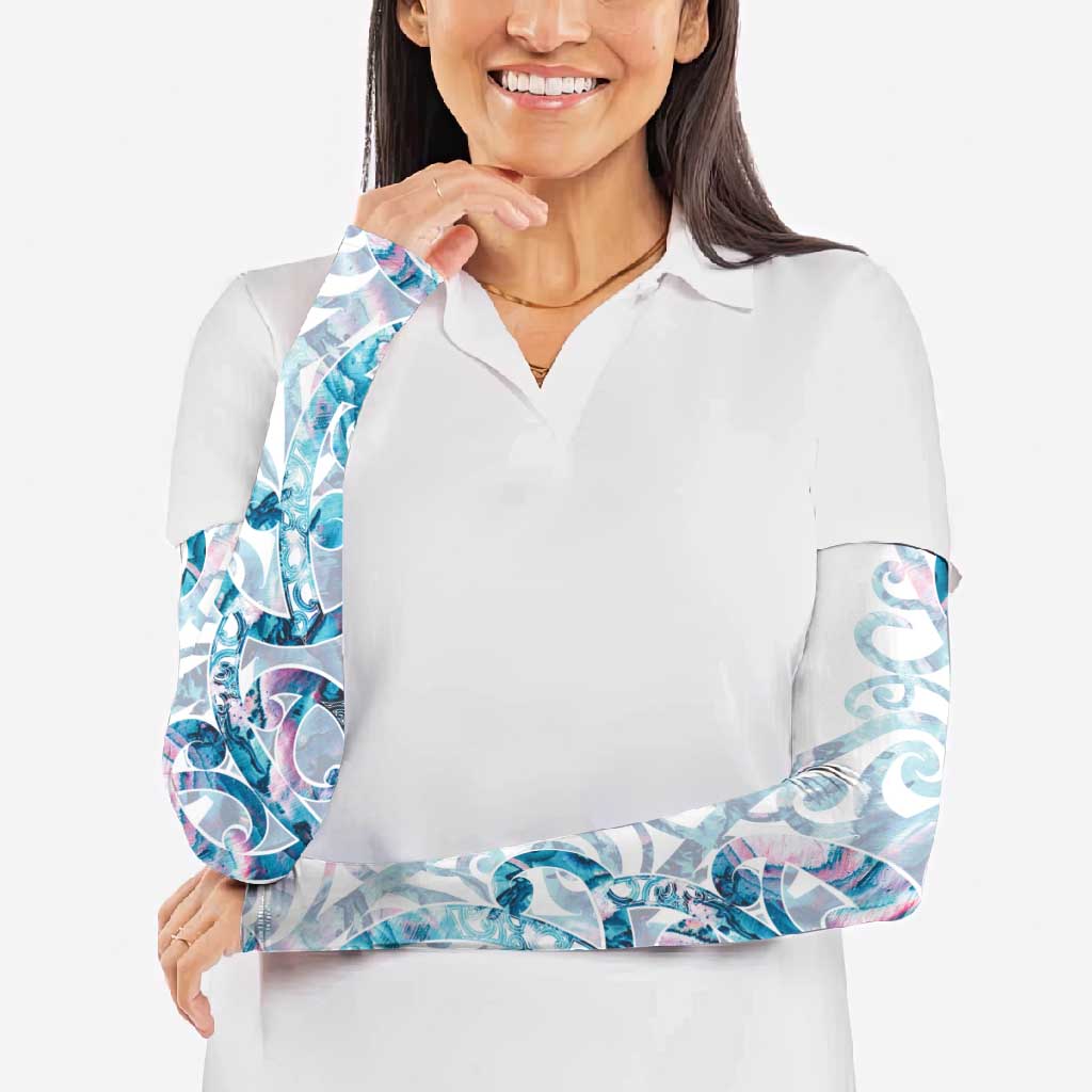 Turquoise Paua Shell Maori Arm Sleeves Koru Kowhaiwhai - Polynesian Pride