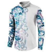 Turquoise Paua Shell Maori Button Sweatshirt Koru Kowhaiwhai - Polynesian Pride