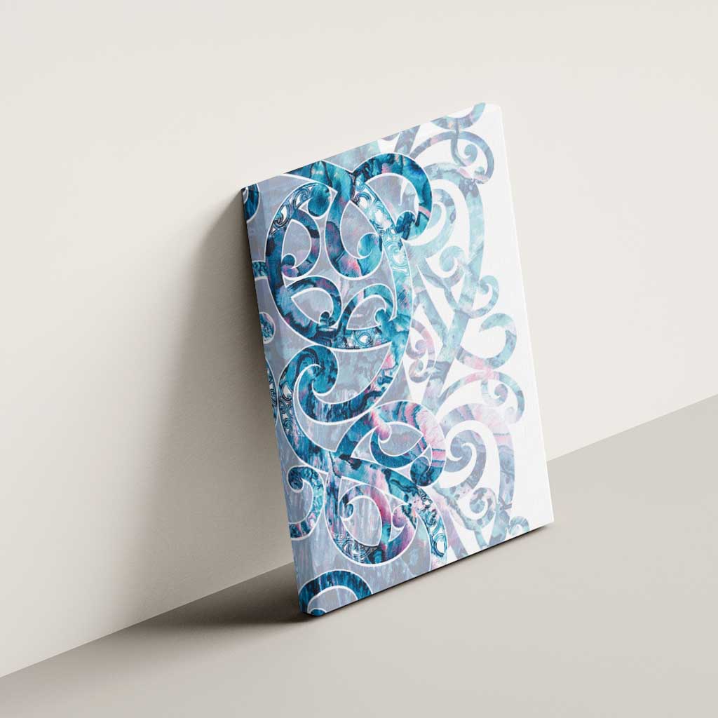Turquoise Paua Shell Maori Canvas Wall Art Koru Kowhaiwhai - Polynesian Pride