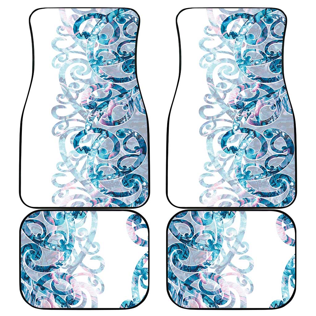 Turquoise Paua Shell Maori Car Mats Koru Kowhaiwhai - Polynesian Pride