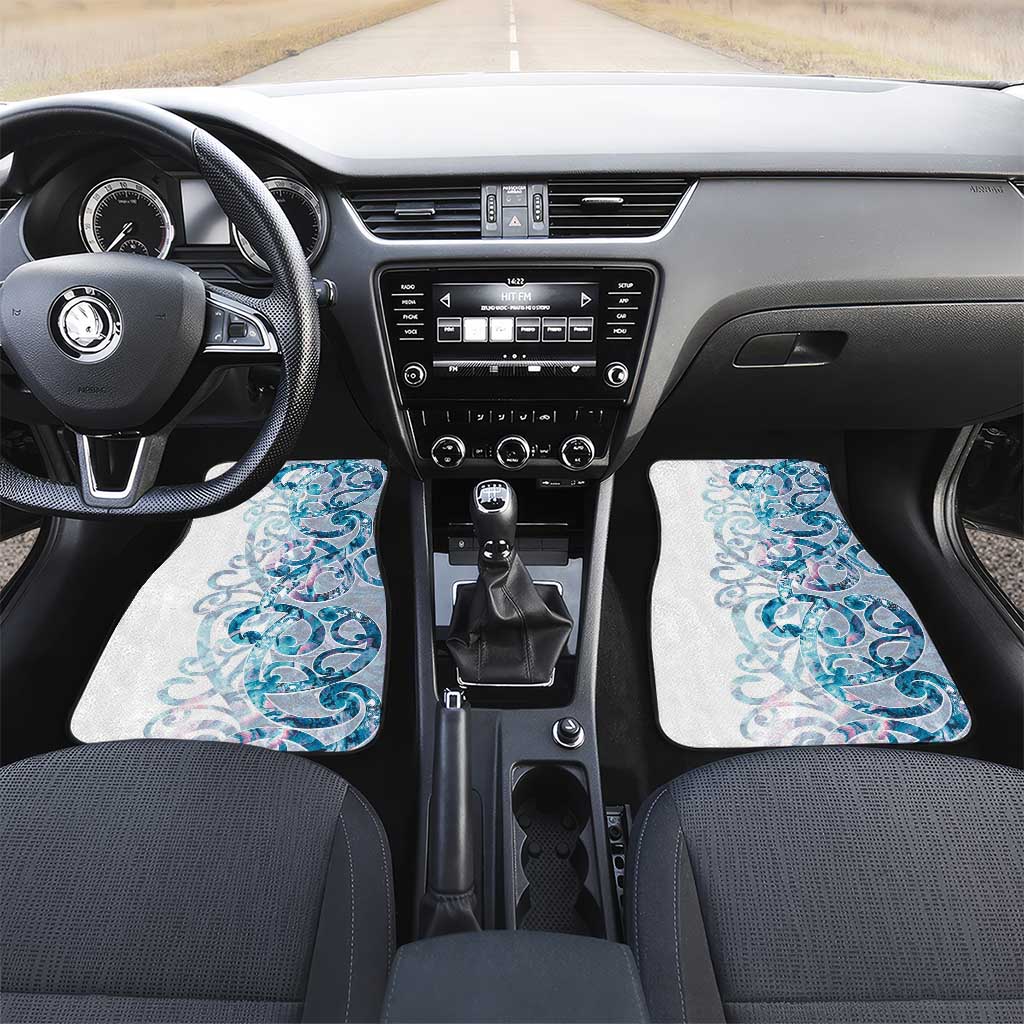 Turquoise Paua Shell Maori Car Mats Koru Kowhaiwhai - Polynesian Pride