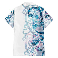 Turquoise Paua Shell Maori Family Matching Puletasi and Hawaiian Shirt Koru Kowhaiwhai LT7 - Polynesian Pride