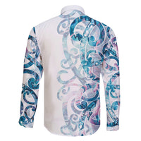 Turquoise Paua Shell Maori Family Matching Puletasi and Hawaiian Shirt Koru Kowhaiwhai LT7 - Polynesian Pride