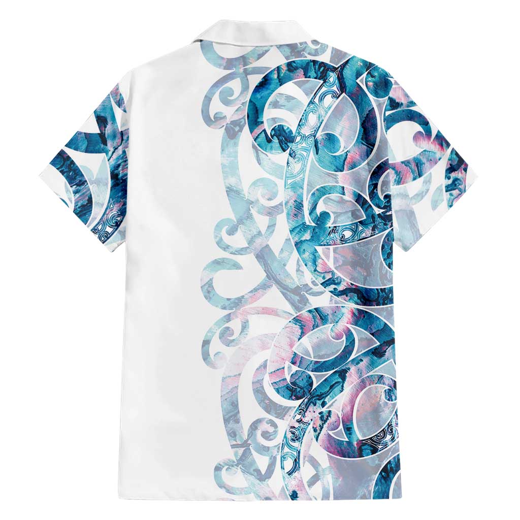 Turquoise Paua Shell Maori Hawaiian Shirt Koru Kowhaiwhai - Polynesian Pride