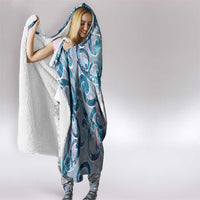 Turquoise Paua Shell Maori Hooded Blanket Koru Kowhaiwhai - Polynesian Pride