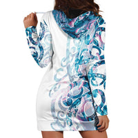 Turquoise Paua Shell Maori Hoodie Dress Koru Kowhaiwhai LT7 - Polynesian Pride