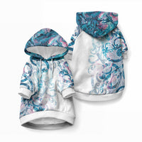 Turquoise Paua Shell Maori Pet Hoodie Koru Kowhaiwhai