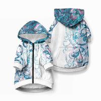 Turquoise Paua Shell Maori Pet Hoodie Koru Kowhaiwhai
