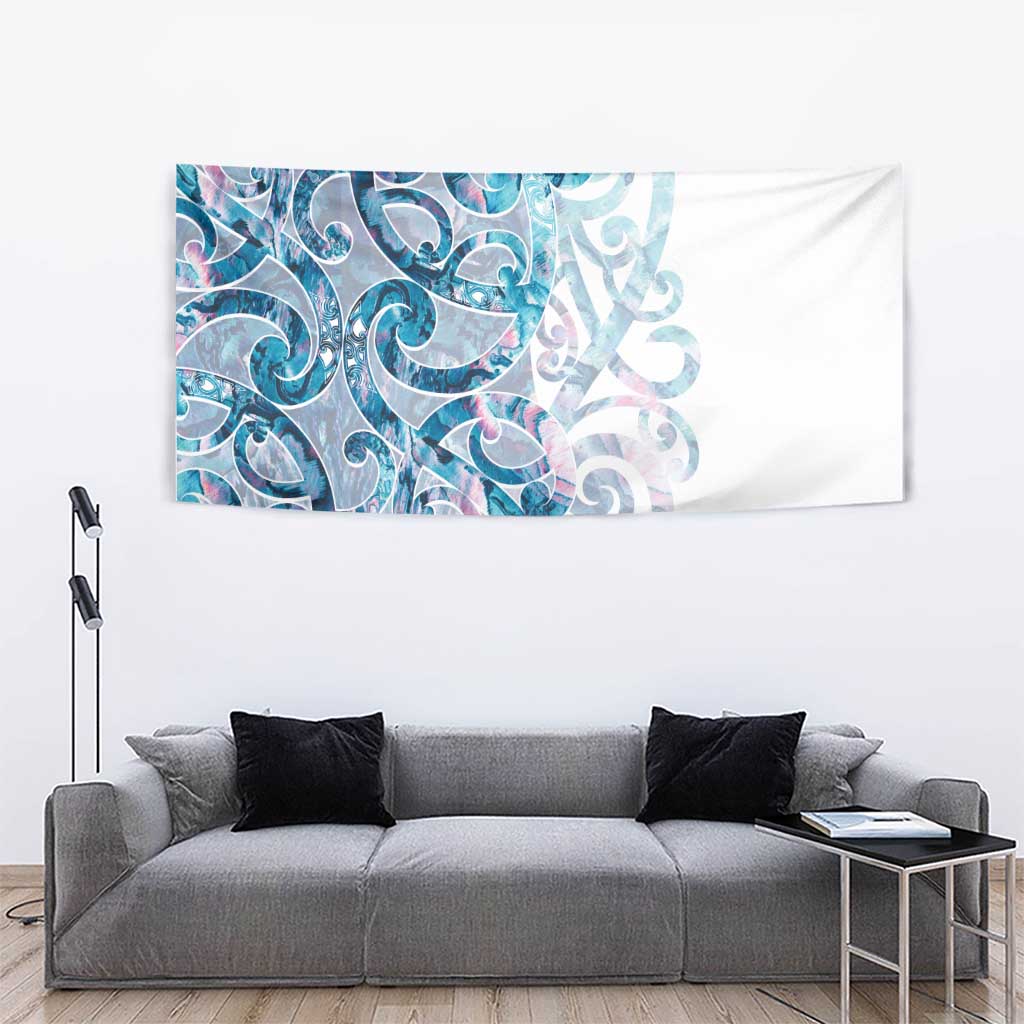 Turquoise Paua Shell Maori Tapestry Koru Kowhaiwhai - Polynesian Pride