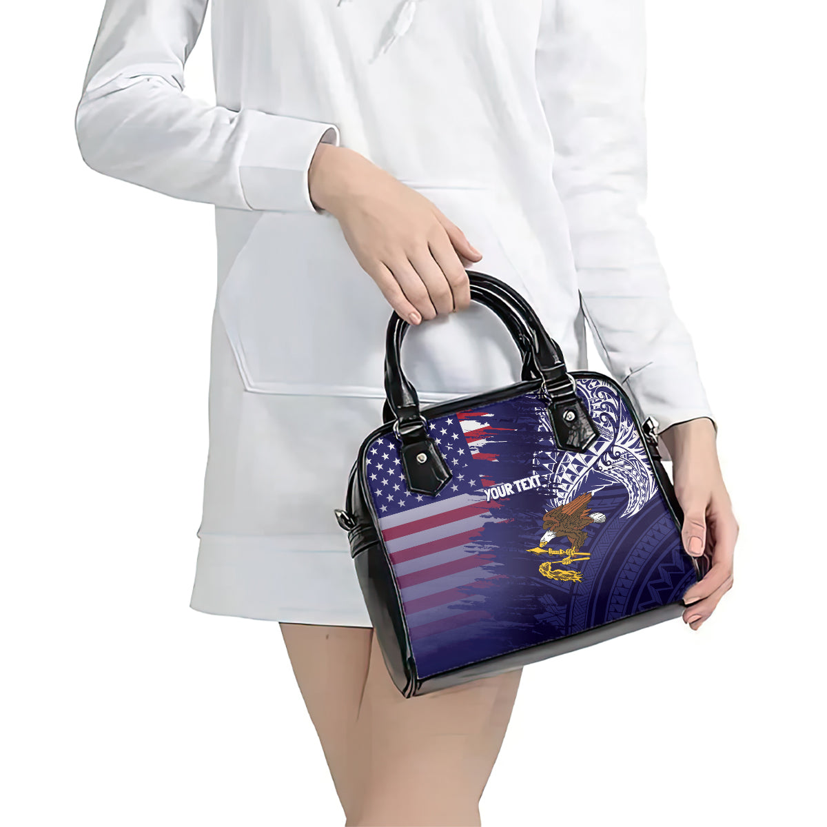 American Samoa Mix US Shoulder Handbag Flag Day Grunge Style