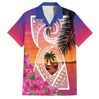 Guam Chamorro Family Matching Long Sleeve Bodycon Dress and Hawaiian Shirt Artsy Latte Stone LT7 Dad's Shirt - Short Sleeve Art - Polynesian Pride